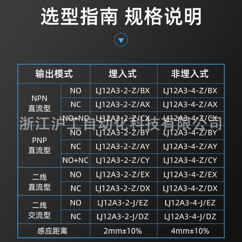 沪工电感式金属接近开关LJ12A3-4-Z/AY直流三线PNP常闭传感器M12图4