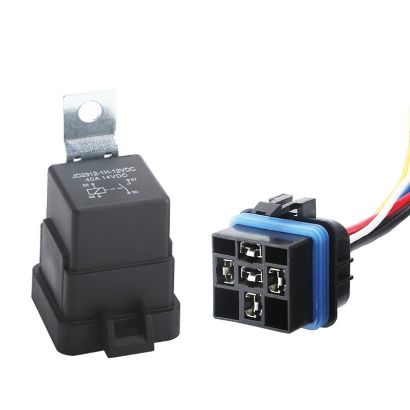 40A12V/24V4脚/5脚 防水一体化汽车继电器含防水插座带支架图5