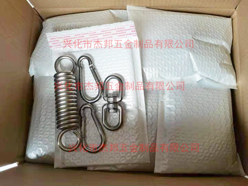 不锈钢秋千弹簧拉簧挂钩套装 户外吊床吊椅 悬挂缓冲旋转伸缩装置图3
