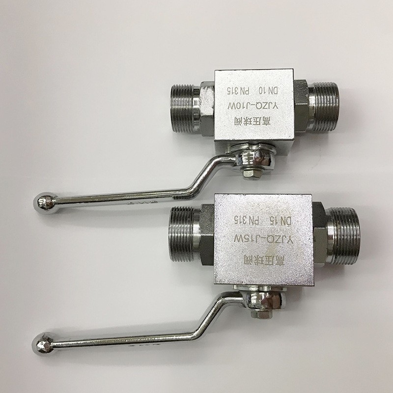 液压两位两通镀白锌高压球阀YJZQ系列公制外螺纹手动开关截止阀门图3