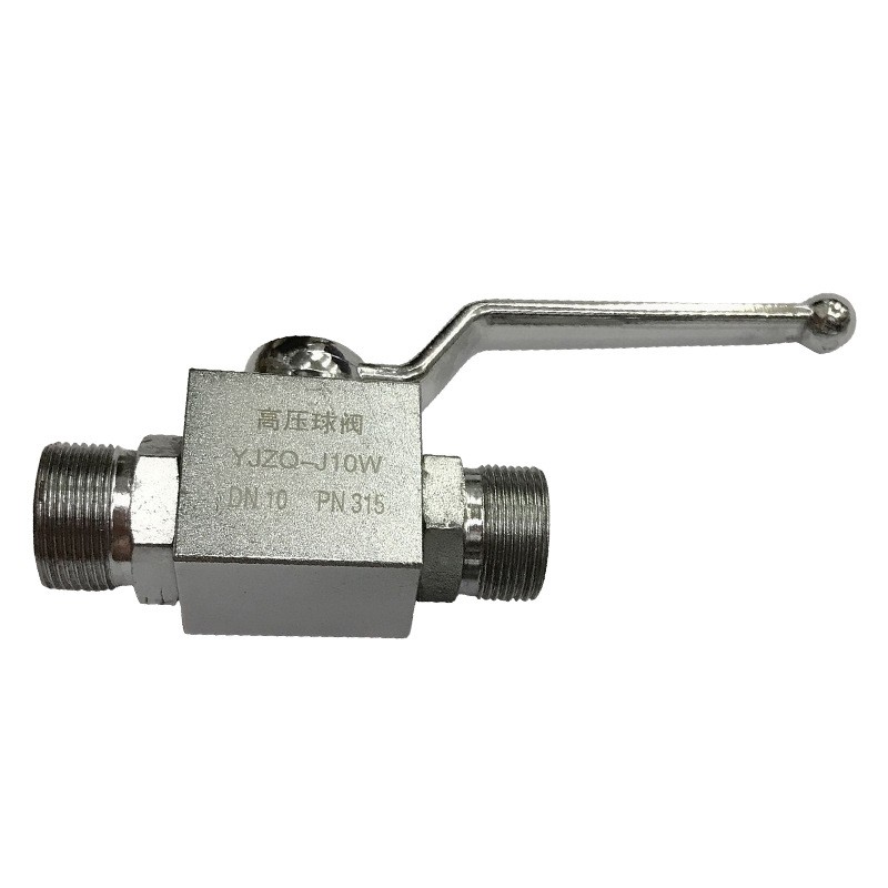 液压两位两通镀白锌高压球阀YJZQ系列公制外螺纹手动开关截止阀门图5