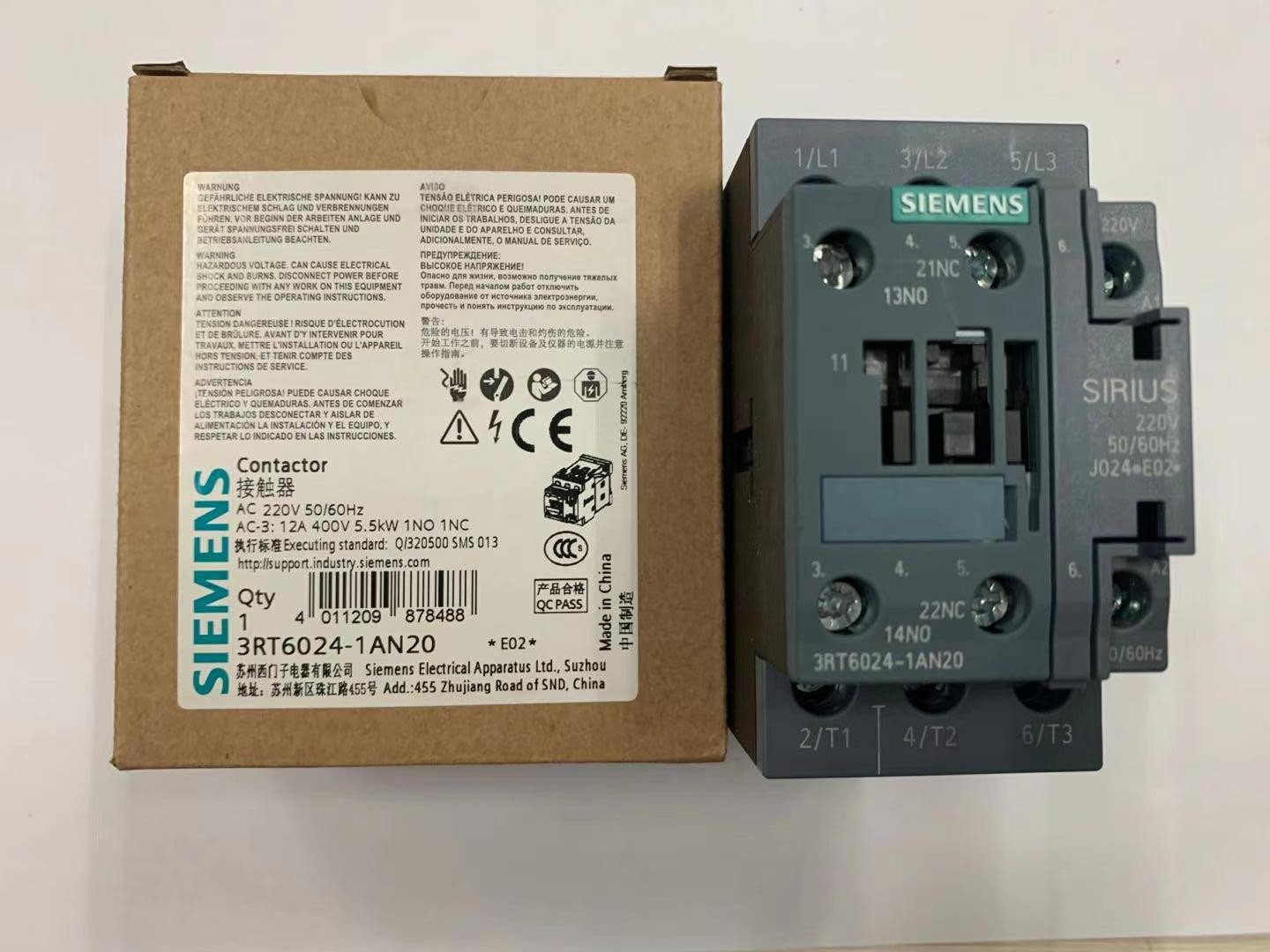 3RT60241AN20接触器12A AC220V图2