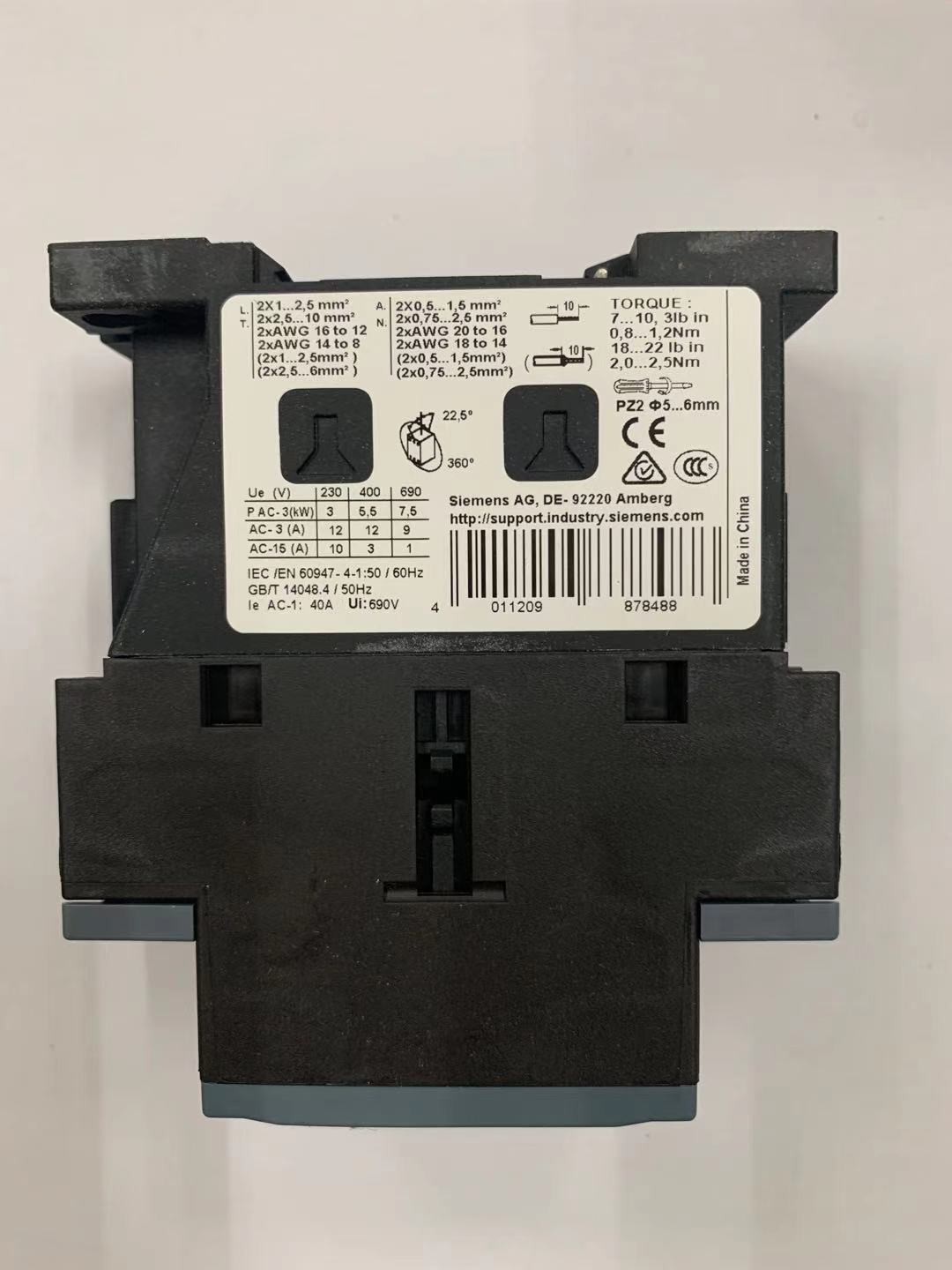 3RT60241AN20接触器12A AC220V图4