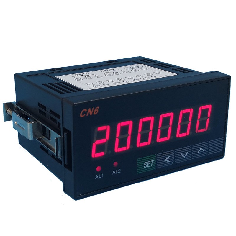 CN6F智能数显频率转速表 线速度表上下限报警6位智能双设定数显图1