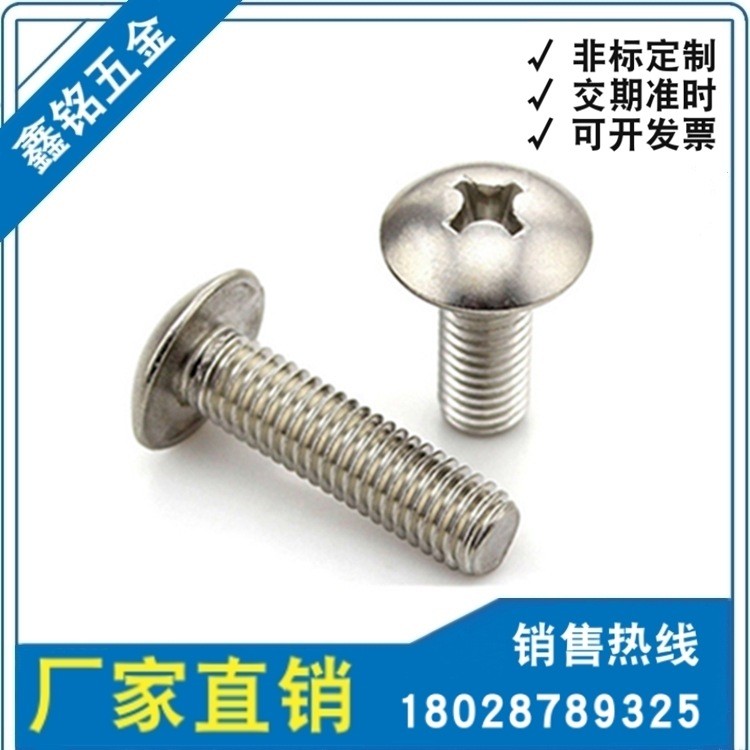 紧固件201不锈钢大扁头螺丝 TM十字伞头机丝螺钉M3-M6蘑菇头螺丝图2