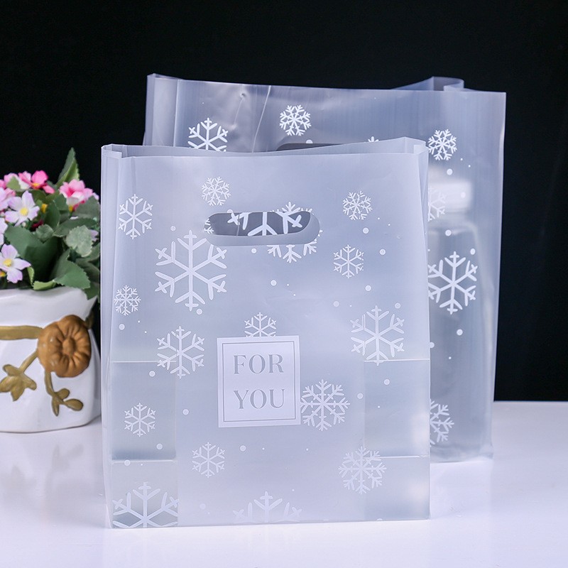 雪花酥打包袋塑料烘焙甜品面包手提袋沙拉寿司小饰品购物手提胶袋图4