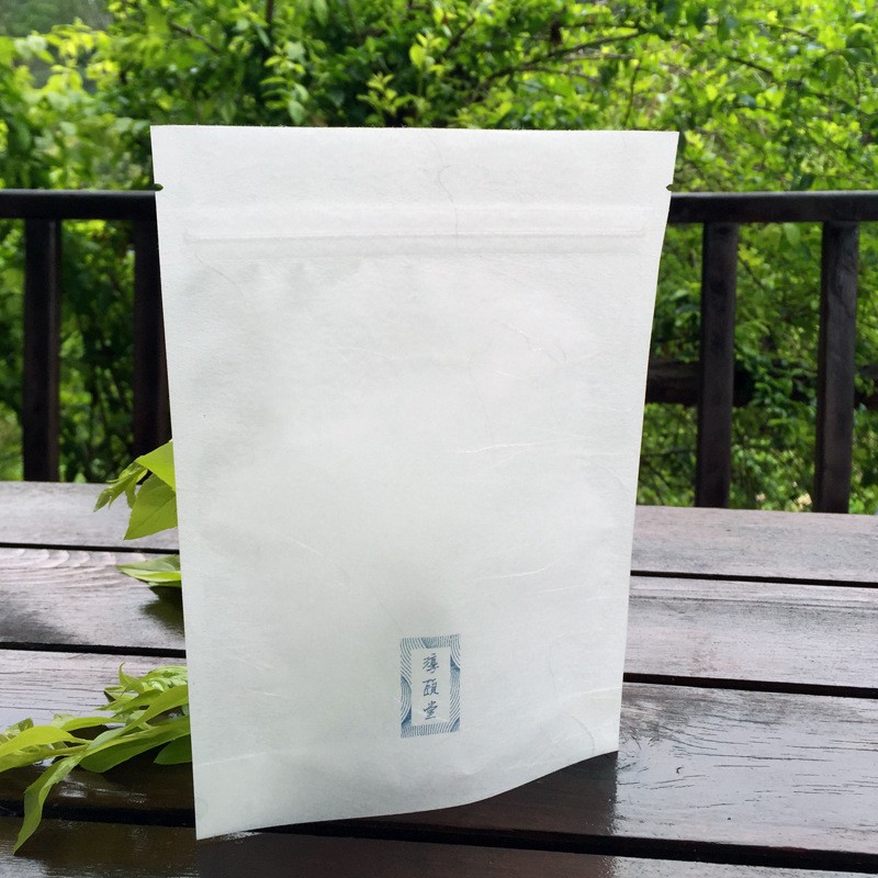 实力厂家供应宣纸云龙纸自封袋茶叶食品防油棉纸袋云龙纸开窗袋图3