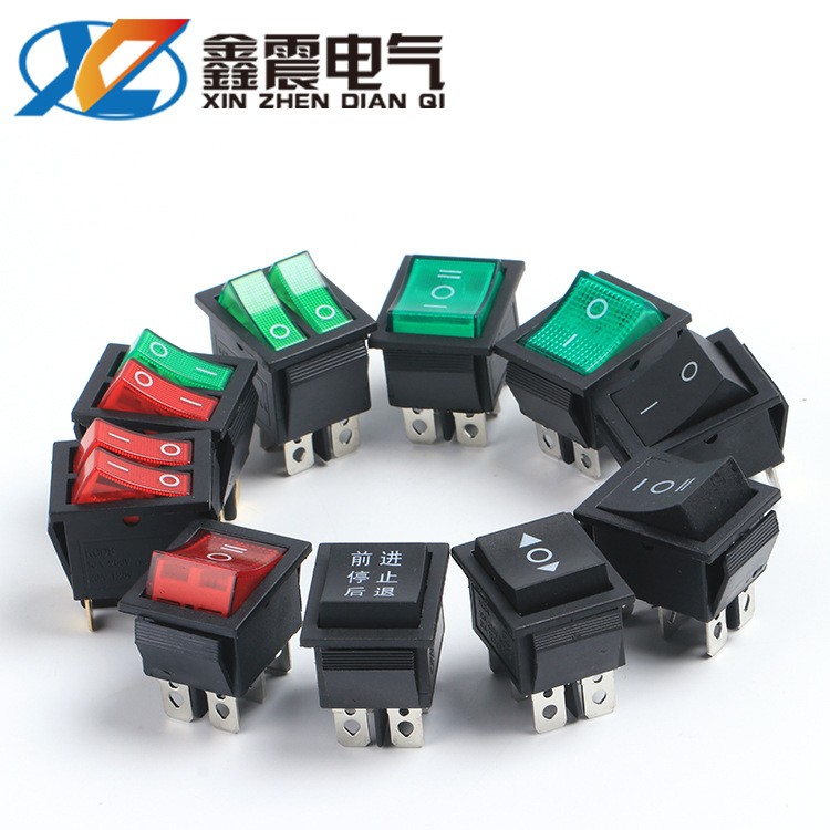 供应KCD4船型开关4脚2档带灯 25*31mm大电流按钮翘板电源开关图5