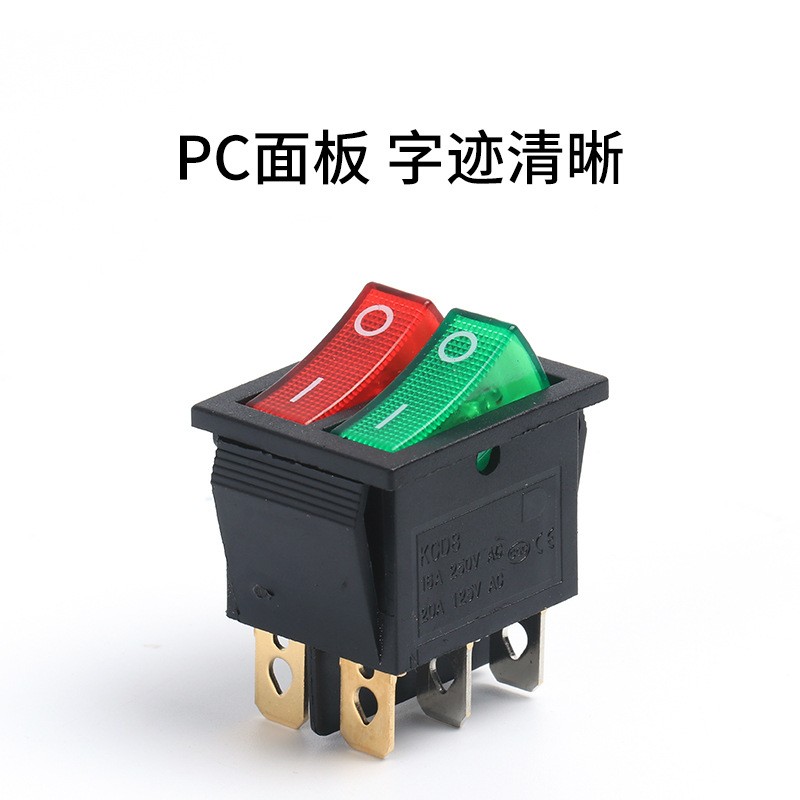 供应KCD4船型开关4脚2档带灯 25*31mm大电流按钮翘板电源开关图2