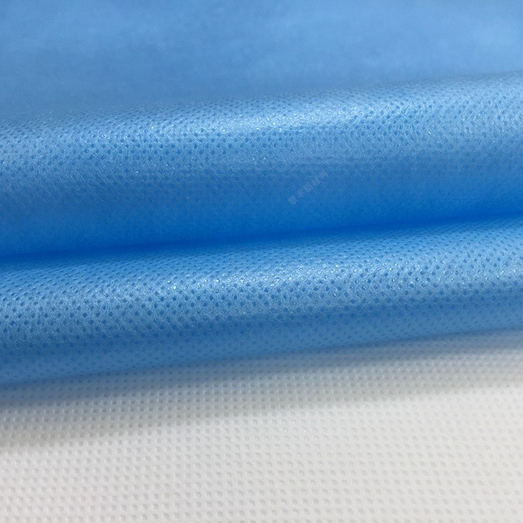 厂家供应天蓝色覆膜无纺布淋膜无纺布PP聚丙烯纺粘布腹膜无纺布图4