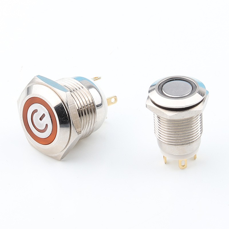 16mm金属按钮开关 四脚自复式按钮开关 点动电脑开关 12V24V220V图2