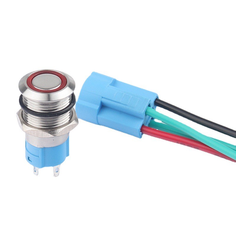 12mm金属按钮开关 自锁式 自复式带灯启动电源按钮开关12V24V220V图4