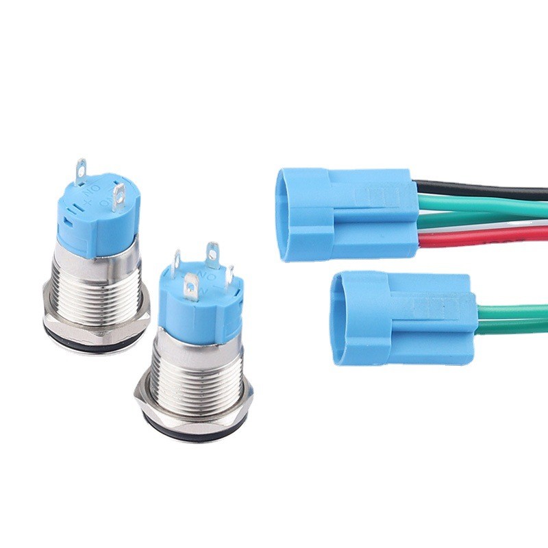 12mm金属按钮开关 自锁式 自复式带灯启动电源按钮开关12V24V220V图3