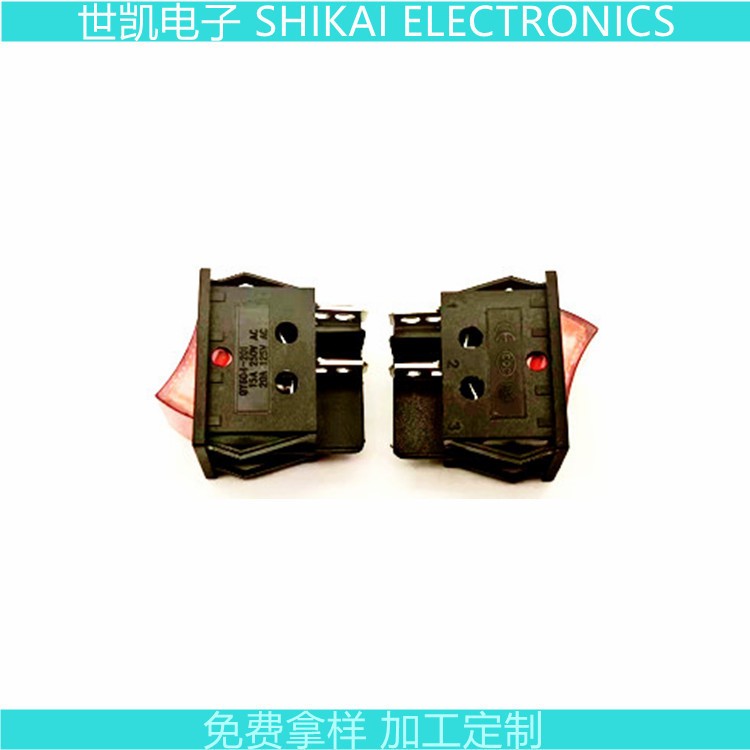 厂家批发带灯船形开关KCD4四角2档带灯船形开关250v取暖电源开关图3