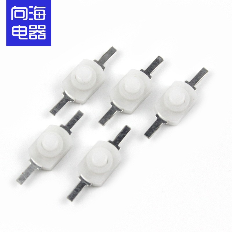 一开一关8*12小白按钮开关 2脚小型按键开关 自锁无锁手电筒开关图4