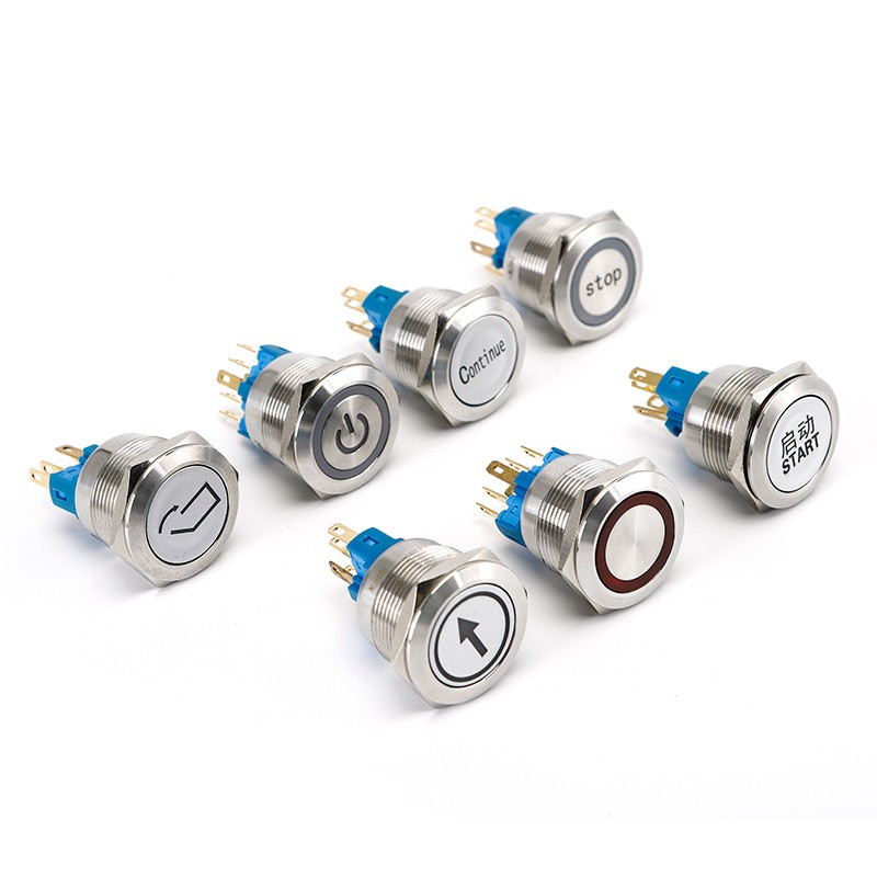 防水金属按钮开关12MM16MM19MM22MM 带灯带线防水金属按键开关图4