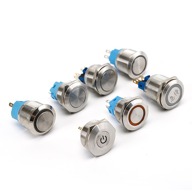 防水金属按钮开关12MM16MM19MM22MM 带灯带线防水金属按键开关图3