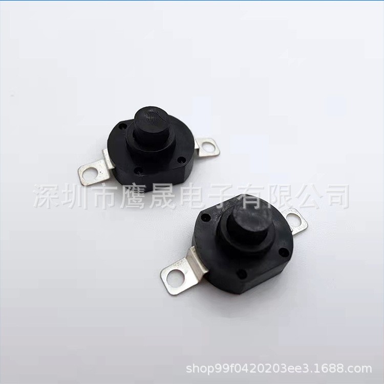 鹰晟促销 按钮开关黑头黄头自锁一开一关12X14贴片手电筒开关图3