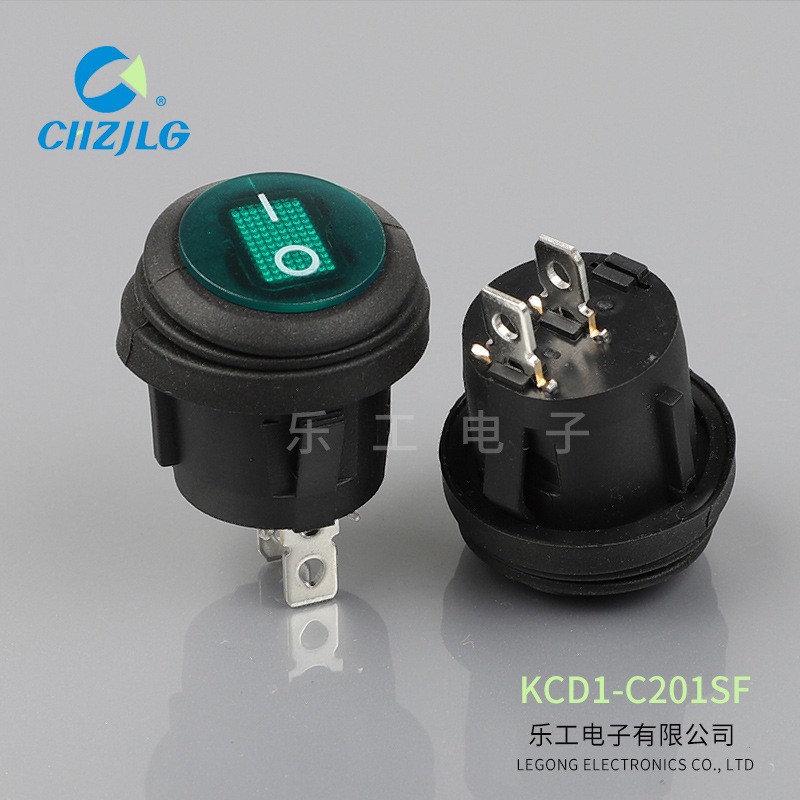 防水圆形带灯船型开关2 3脚硅胶一体防尘防油污 KCD1-C201FS图3