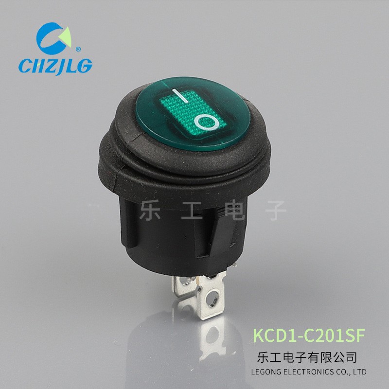 防水圆形带灯船型开关2 3脚硅胶一体防尘防油污 KCD1-C201FS图2