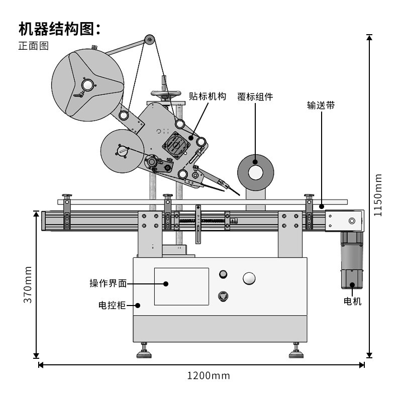 贴标世家桌面式不干胶标签机全自动小型纸盒纸箱流水线平面贴标机图3