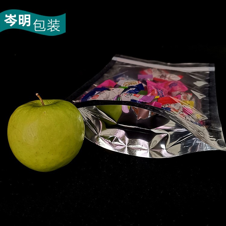 阴阳铝通用袋 镀铝箔半透明自立拉链密封食品包装袋自封袋现货图3