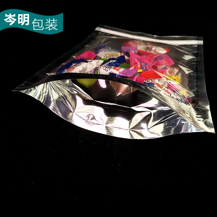 阴阳铝通用袋 镀铝箔半透明自立拉链密封食品包装袋自封袋现货图4
