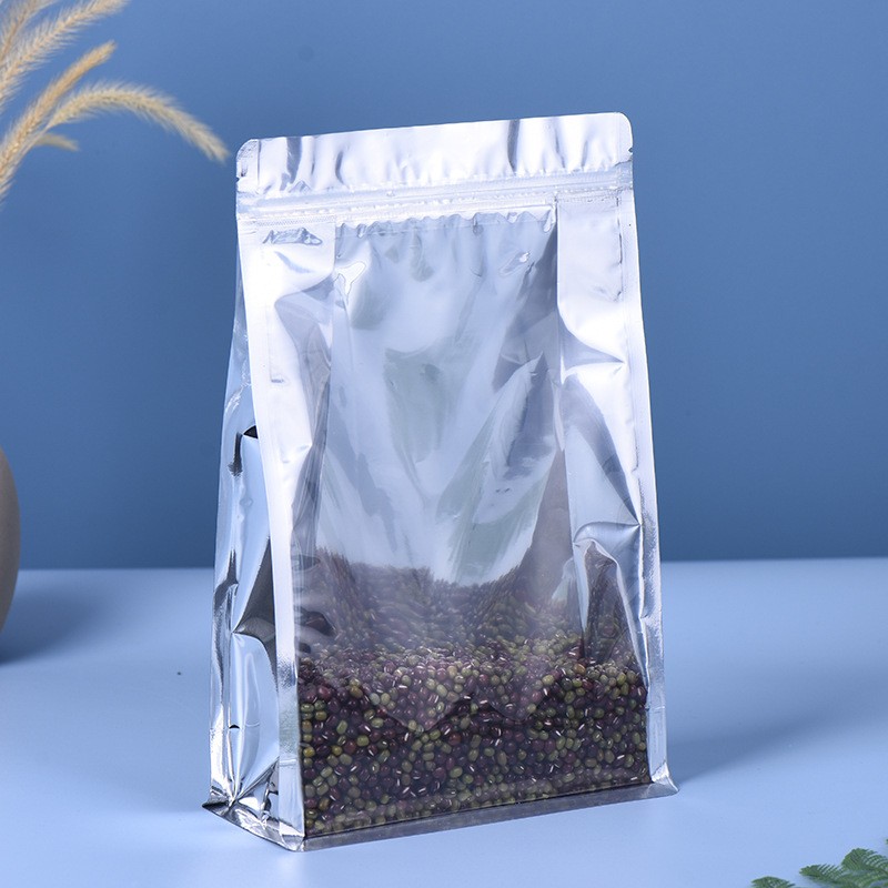 阴阳镀铝八边封膜袋批发 半透明茶叶干果食品自封袋 铝箔自立袋图3