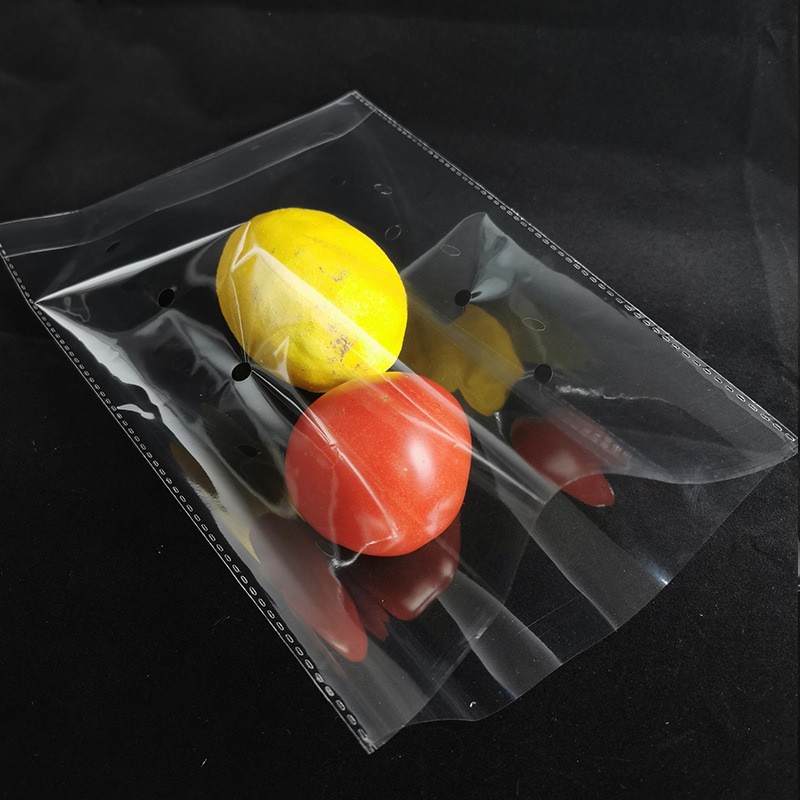 多孔生鲜蔬菜水果包装袋 OPP 自封防雾平口袋通用透明玻璃塑料袋图3