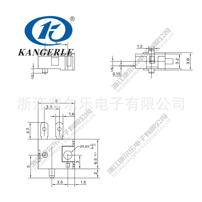 厂家直供小型行程开关限位开关 检测开关 微动开关带孔 KFC-V-103图4