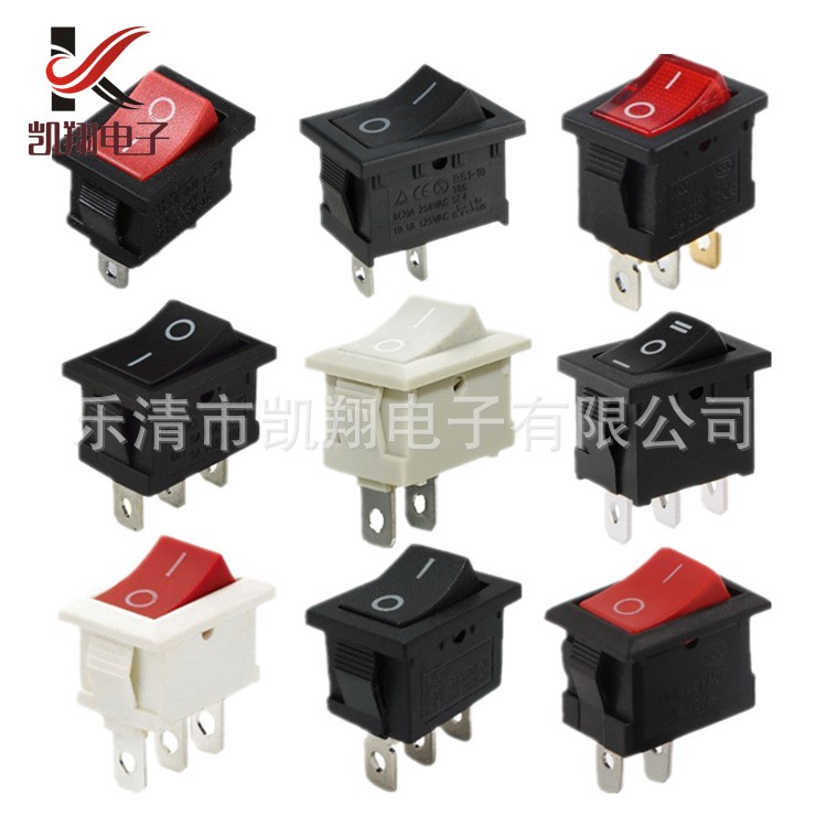 供应船型开关KCD1防水翘板开关 21*15三脚带灯 两脚方形船型开关图2