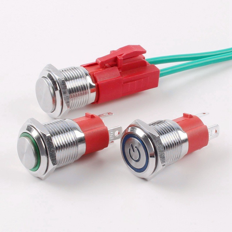 10A大电流金属按钮开关16mm/19/22/25mm带灯自复位自锁4脚24V220V图4