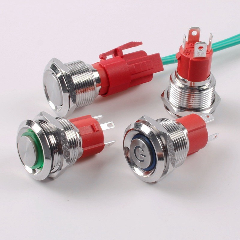 10A大电流金属按钮开关16mm/19/22/25mm带灯自复位自锁4脚24V220V图3