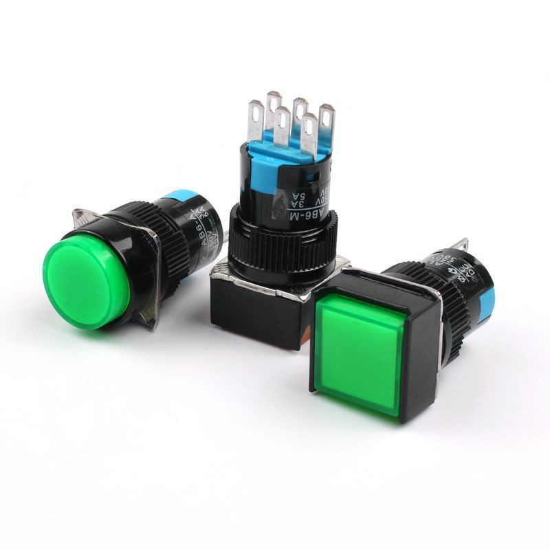 塑料按钮开关16mmLA128AY-11DL16Y-11DZ自复插脚无灯点动开关图2