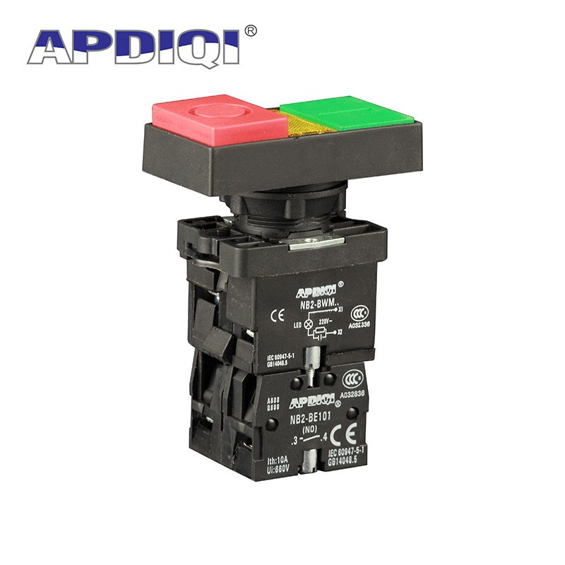 APDIQI自复位NB2-BL8325双位钮XB2-BW83M5双位带灯按钮开关22mm图2