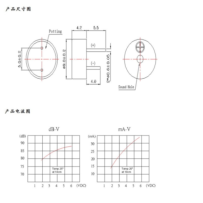 9042有源蜂鸣器 9042电磁式有源一体5V蜂鸣器(3v 5v 12v)图3