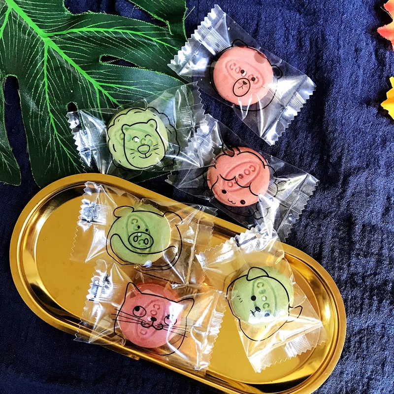 雪花酥包装牛轧糖饼干ins风透明奶枣包装杏仁封口创意独立包装袋图3