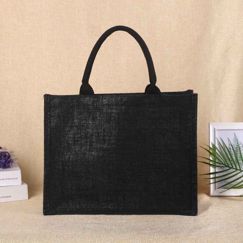 现货批发空白手提麻布袋复古茶叶礼品包装黄麻购物麻布袋定 制图4