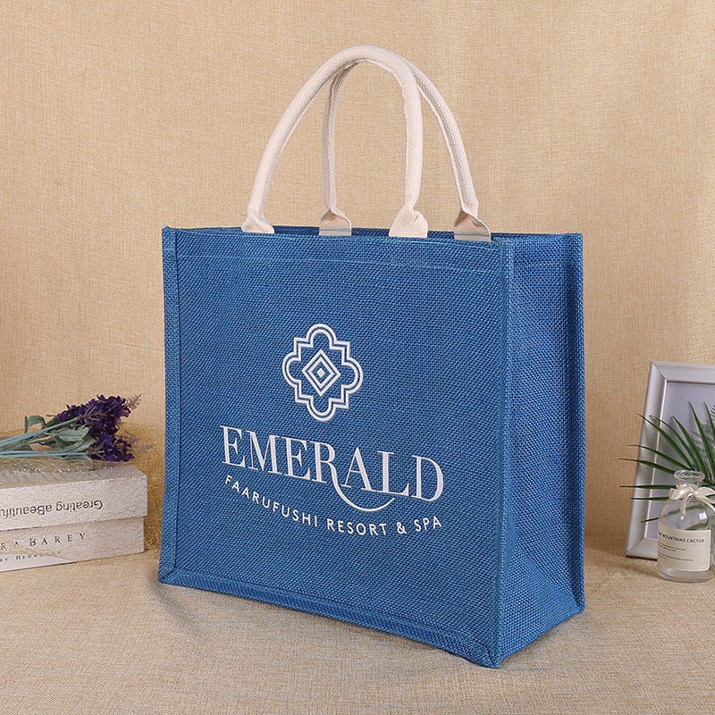 国风涂鸦黄麻布袋手提简约百搭学生亚麻布包大容量时尚复古购物袋图4