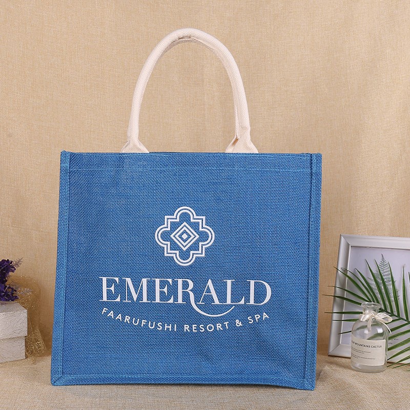 国风涂鸦黄麻布袋手提简约百搭学生亚麻布包大容量时尚复古购物袋图3