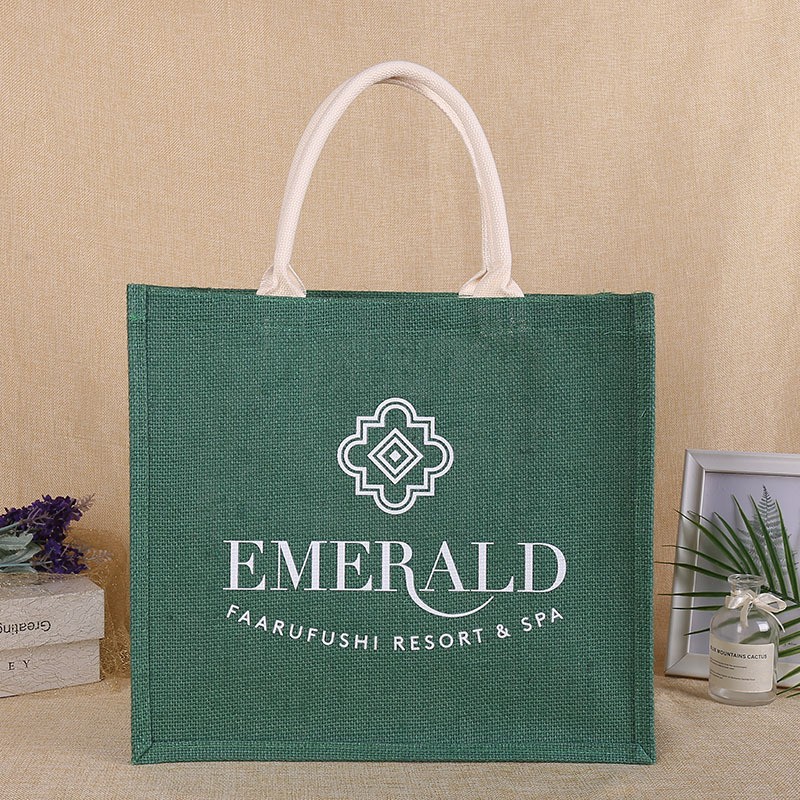 国风涂鸦黄麻布袋手提简约百搭学生亚麻布包大容量时尚复古购物袋图5