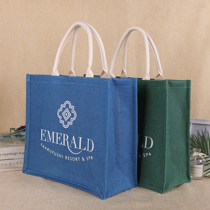 国风涂鸦黄麻布袋手提简约百搭学生亚麻布包大容量时尚复古购物袋图2