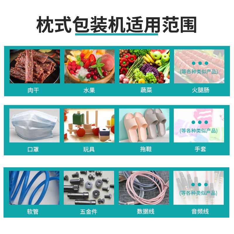 全自动食品包装机五金打包机蔬菜水果套袋机多功能枕式包装机图2