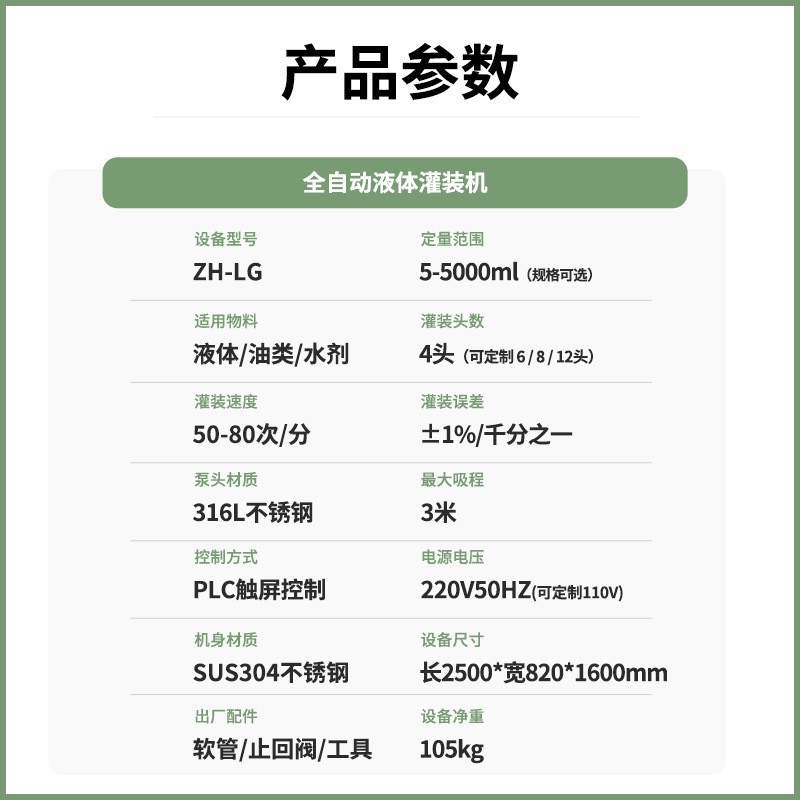 正源ZH-LG全自动6头液体灌装线水剂消毒液灌装机精油食用油灌装机图3