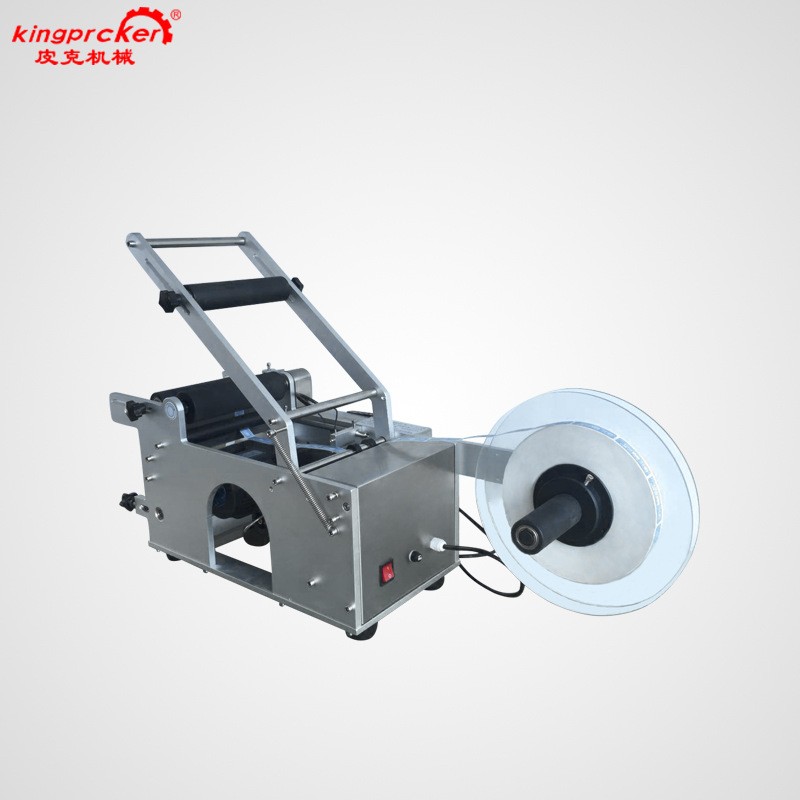 半自动圆瓶贴标机 玻璃瓶塑料瓶贴标机 不干胶半自动贴标机图5