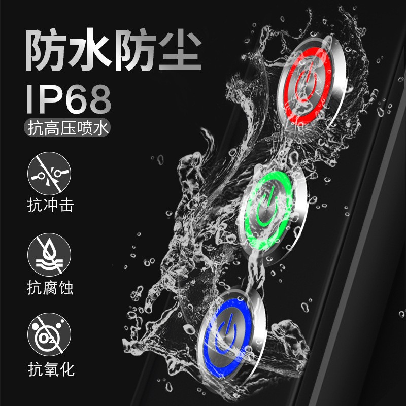 防水不锈钢金属按钮自锁保持带线M22mm24V 220V 10A IP68电源开关图3