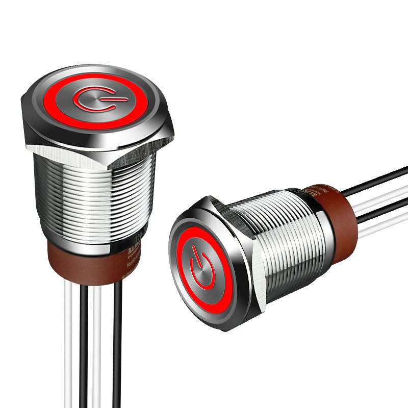 防水不锈钢金属按钮自锁保持带线M22mm24V 220V 10A IP68电源开关图5