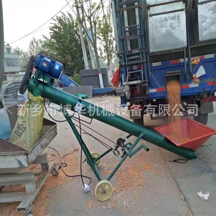 玉米绞龙输送机 小麦水稻上料机 移动升降螺旋输送机厂家图3