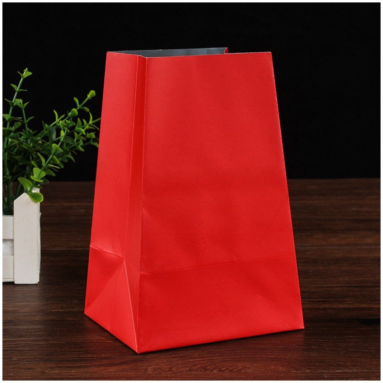 红色铝箔袋龙井茶250克半斤装梯形牛皮纸袋铝箔袋锡箔袋茶叶包装图3