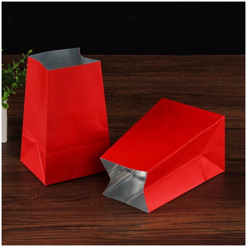 红色铝箔袋龙井茶250克半斤装梯形牛皮纸袋铝箔袋锡箔袋茶叶包装图4